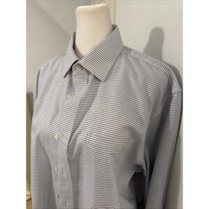 EUC Nordstrom Men 15.5-33 Blue Traditional Long Sleeve Dress Shirt SMART Care
